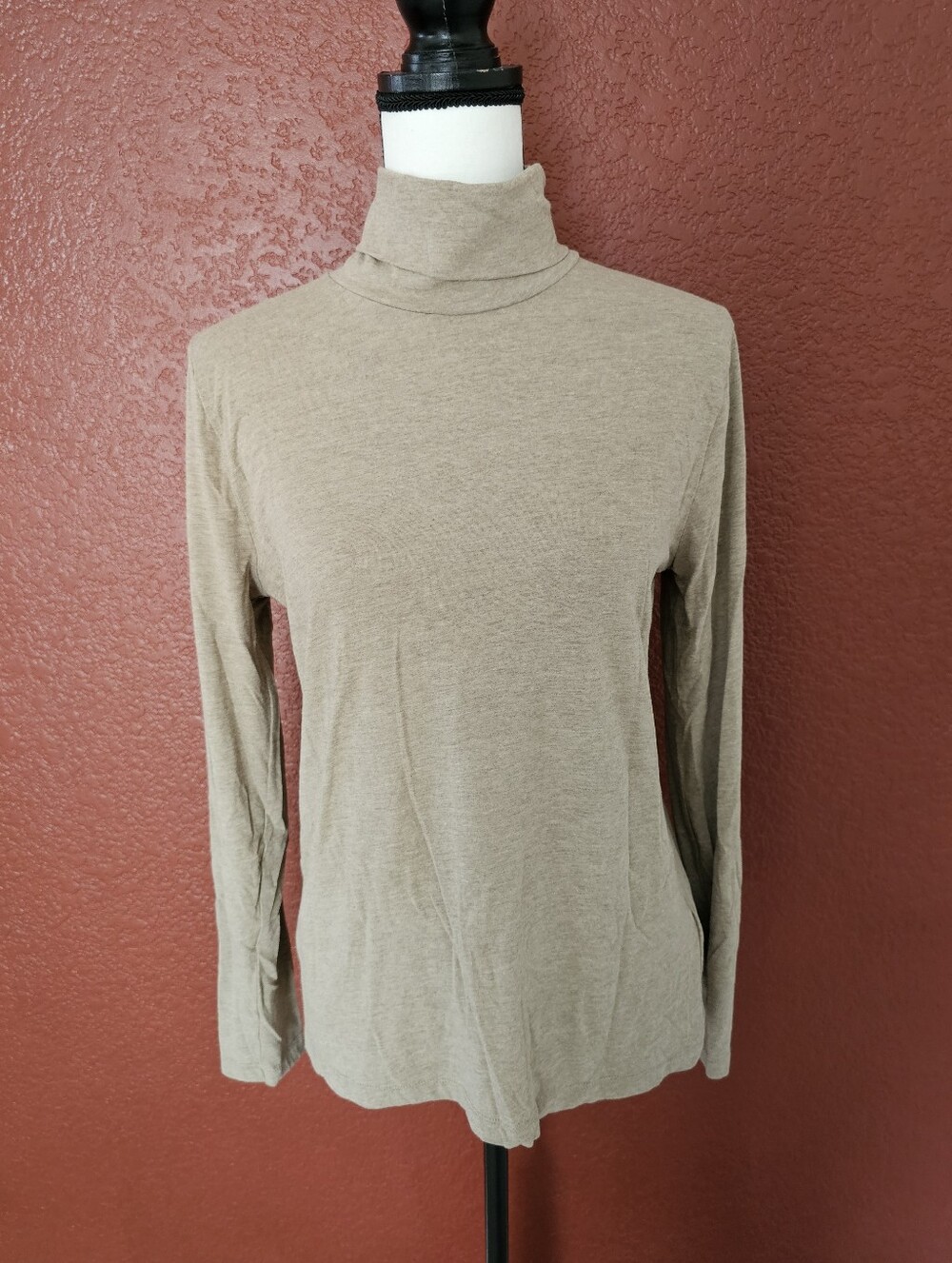 J. Crew Beige/Taupe Lightweight Turtleneck Long Sleeve Top
